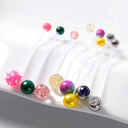22Pcs Mix Style Pregnancy Belly Button Rings Long Bar 38mm
