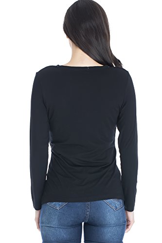 Smallshow Women's Nursing Tops Long Sleeve Breastfeeding Shirts 3 Packs - color: Black-deep Green-light Grey(3 Packs), size: X-Large
