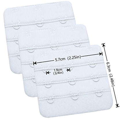Wingslove Womens Bra Extender Bra Band Breathing room 3pcs-Pack Multi-size - color: White, 3 Hook 3/4 Inch