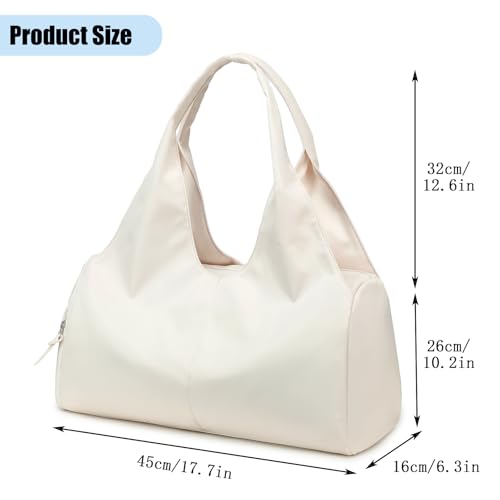 Forestfish Gym Bag For Women With Shoes Compartment & Wet Dry - color: Beige