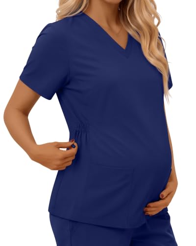 Neer Women's Maternity Scrub Top - color: Navy Blue, size: Medium