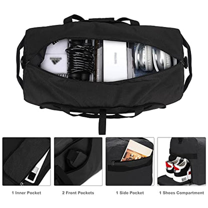 100L Duffle Bag for Travel, Extra Large Foldable Waterproof Duffel Bag - color: Black, size: 100L