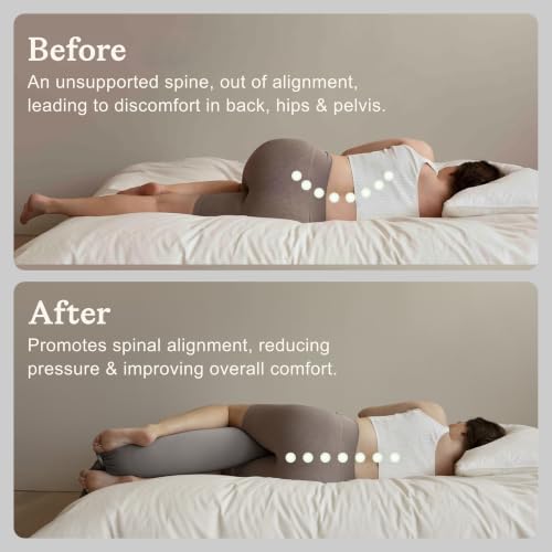 bbhugme Pregnancy Pillow Cover, Stone - color: Stone