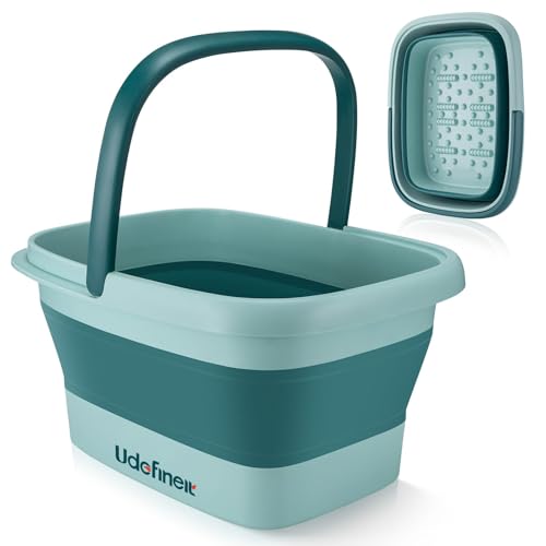 Collapsible Foot Bath Basin, Foot Tub for Soaking Feet w/Massage Acupoint - color: Green