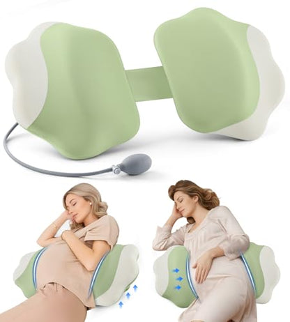 DONAMA Memory Foam Pregnancy Pillow for Sleeping, Cooling Maternity Pillow - color: Green White