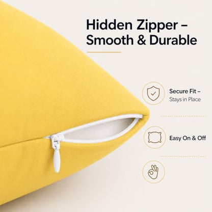 EVOLIVE Body Pillow Cover 21"x54", Microfiber, Hidden Zipper (Yellow) - color: Yellow
