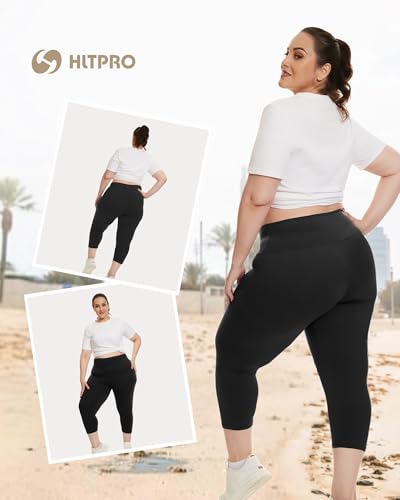 HLTPRO 3 Pack Plus Size Leggings for Women, High-Waisted and Stretchy - color: Black/ Green Camouflage/ Splinter, size: 3X-Large Plus