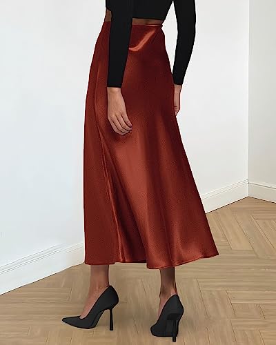 BTFBM Long Skirts for Women 2026 Fall Outfits - color: Brown, size: Small