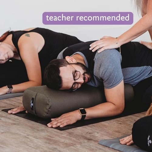 Hugger Mugger Standard Yoga Bolster - Firm, Supportive, Handmade, Durable - color: Rain