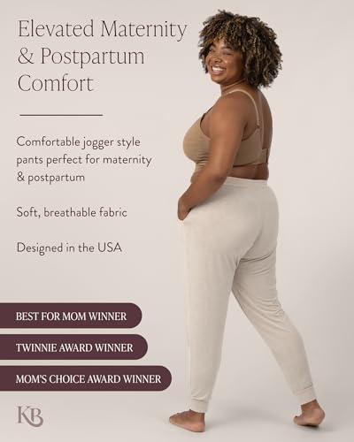 Kindred Bravely Everyday Maternity Lounge Jogger Pants for Postpartum - color: Oatmeal Heather, size: X-Small