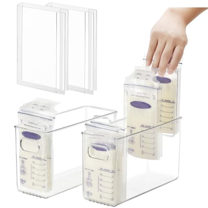 Ugotfeels Breastmilk Storage Container with Freezer Flattener Kit