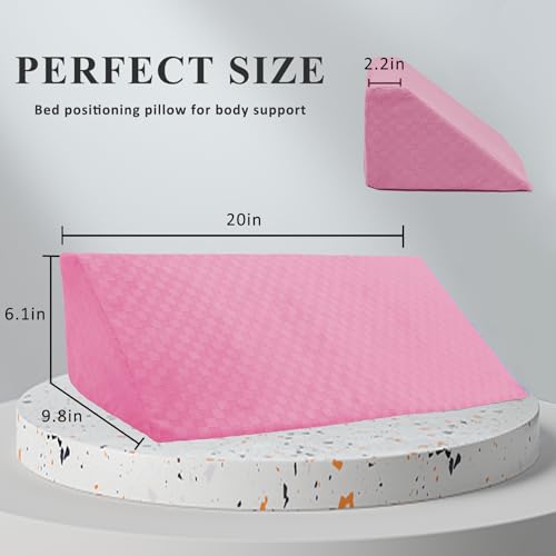 Bed Wedge Pillow for Side Sleepers, Body Position Wedges - color: Dark Pink