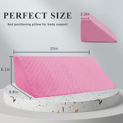 Bed Wedge Pillow for Side Sleepers, Body Position Wedges - color: Dark Pink