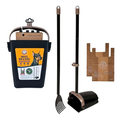 Arm & Hammer Swivel Bin & Rake Dog Pooper Scooper, Includes 2 Waste Bags - size: One Size, style: Swivel and Rake Scooper