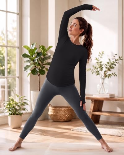 G4Free Lyocell Maternity Long Sleeve Shirts Ruched Crewneck Pregnancy Top - color: Black, size: XX-Large