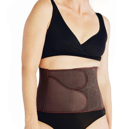 Belly Bandit BFF Postpartum Belly Wrap, Adjustable Abdominal Wrap - color: Brown, size: Medium
