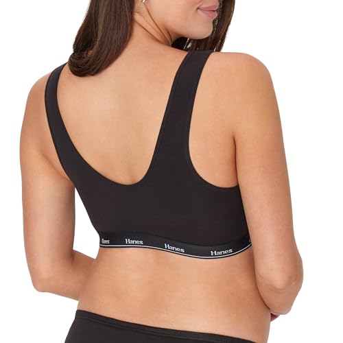 Hanes Women's Maternity Nursing Bra, Lounge Nursing Bralette, Moisture-Wicking, Odor Protection - color: Black, size: Small