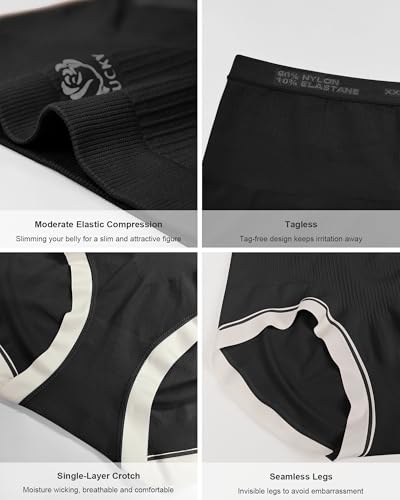 Womens Tummy Control Underwear High Waisted Shapewear Panties Shaper 4 Pack - color: Black*4, size: Medium