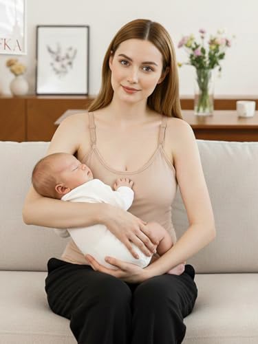 Ninee Womens Maternity Nursing Tank Tops with Built in Bra for Breastfeeding Adjustable Straps Camisoles Cami Tanks - color: 01 Black, size: Medium
