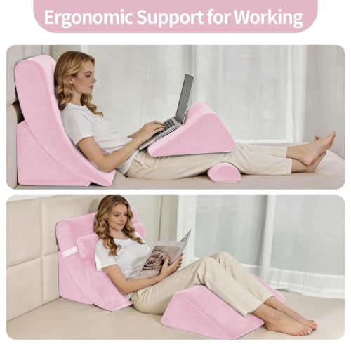 Wedge Pillow Set for After Surgery,Pink,4PCS-22 - color: Pink, size: 4PCS-22''