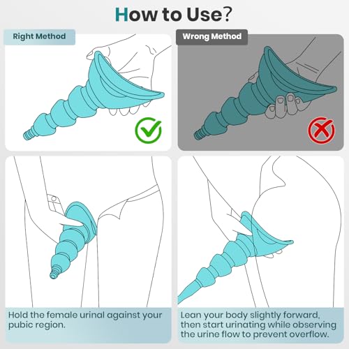 Portable Female Urinal, Silicone Pee Funnel, Splash‑Free Stand‑to‑Pee
