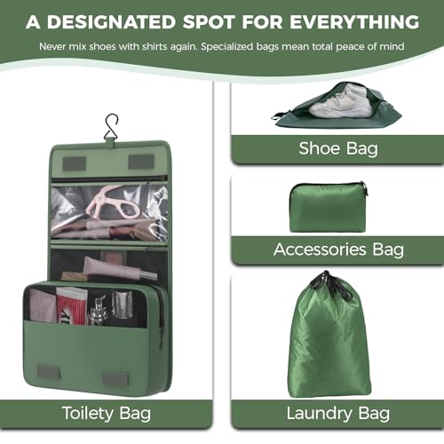8-Piece Compression Packing Cubes for Travel, Organize Travel Essentials - color: Avocado Green-8 Set