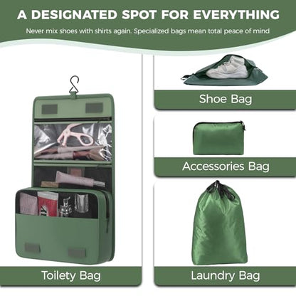 8-Piece Compression Packing Cubes for Travel, Organize Travel Essentials - color: Avocado Green-8 Set