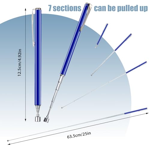 Patelai 2 Pieces Telescoping Magnetic Pick up Tool, 25 Inch,Navy Blue - color: Navy Blue