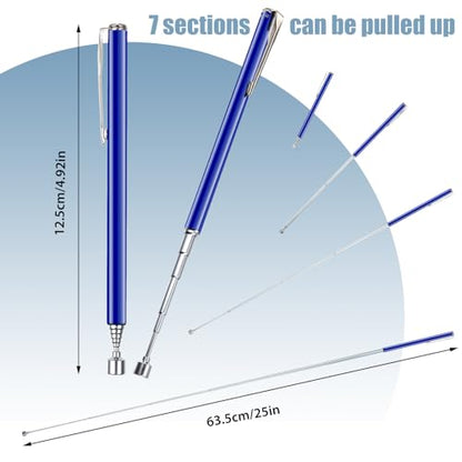 Patelai 2 Pieces Telescoping Magnetic Pick up Tool, 25 Inch,Navy Blue - color: Navy Blue