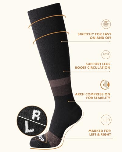 Thick Soft Cotton Compression Socks - color: Black and Grey Geometric, size: Small-Medium