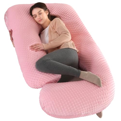 Elover U Shaped Pregnancy Pillow,Full Body Maternity Support - color: Pink