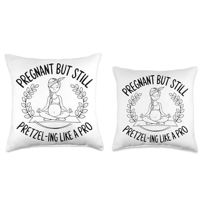 Prenatal Yoga Namaste Meditation Maternity Workout Pregnancy Throw Pillow - size: 16x16