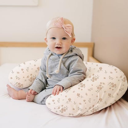 Konssy 2 Pack Nursing Pillow Covers, Soft Covers for Breastfeeding Pillows - color: Brown, Blossom