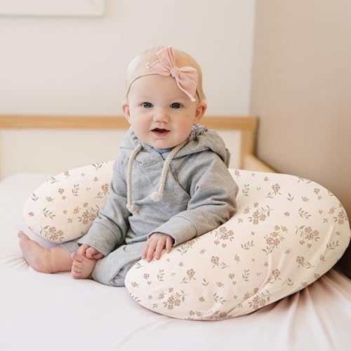 Konssy 2 Pack Nursing Pillow Covers, Soft Covers for Breastfeeding Pillows - color: Brown, Blossom
