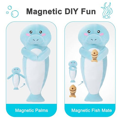 Manatee Heating Pad Plush, USB Electric Ocean Animal Warmer for Women - color: Light Blue Manatee Heating Pad