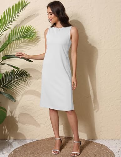 Women Business Sheath Midi Dress - color: White, size: Small