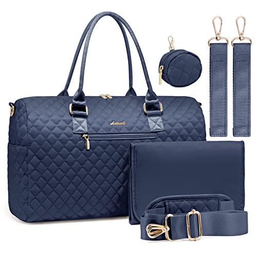 LOVEVOOK Diaper Bag Tote with Pacifier Case and Changing Pad, Large Capacity Mommy Bag for Hospital and Weekender Travel, Functional Baby Bag Newborn Baby Essential, Blue - color: Blue