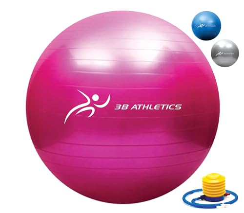 Anti-Burst Yoga Ball for Pregnancy, Slip Resistant Exercise Ball, 2 Sizes – Fitness Equipment for Home Gym, Exercise Equipment for Women, Pregnancy Must Haves, Maternity Support, Home Gym Accessories - color: Pink, size: 65cm
