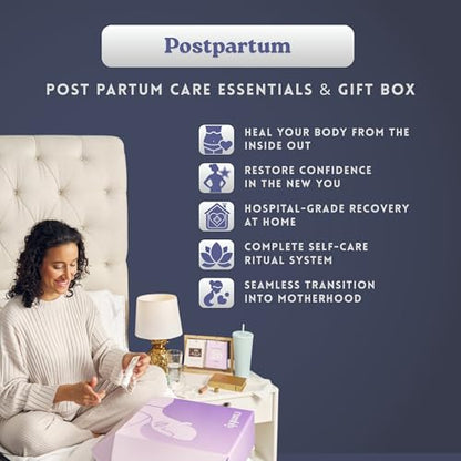 Postpartum Essentials Box, 6 Piece Gift Set for New Moms - size: Postpartum