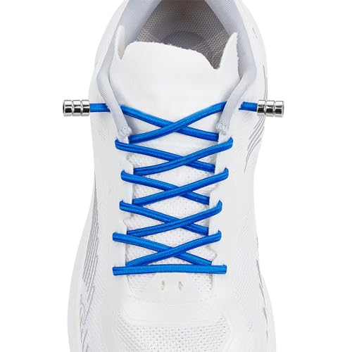 Elastic No Tie Shoelaces For Kids & Adults Sneakers，One Size Fits All - color: 1 Pair Blue