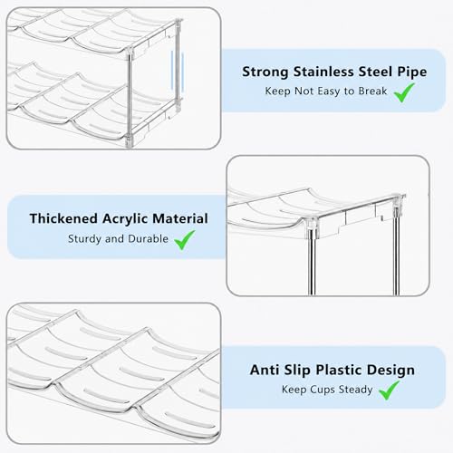 Stackable Water Bottle Organizer for Cabinet for Stanley 40 oz Tumbler - size: 2 Pack