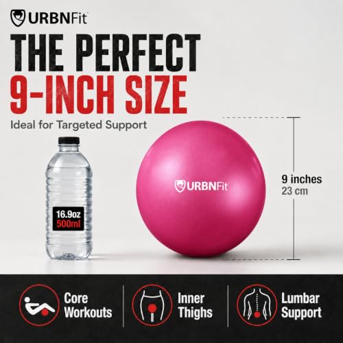 URBNFit Pilates Ball — 9 Inch Small Exercise Ball - color: Pink