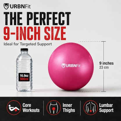 URBNFit Pilates Ball — 9 Inch Small Exercise Ball - color: Pink