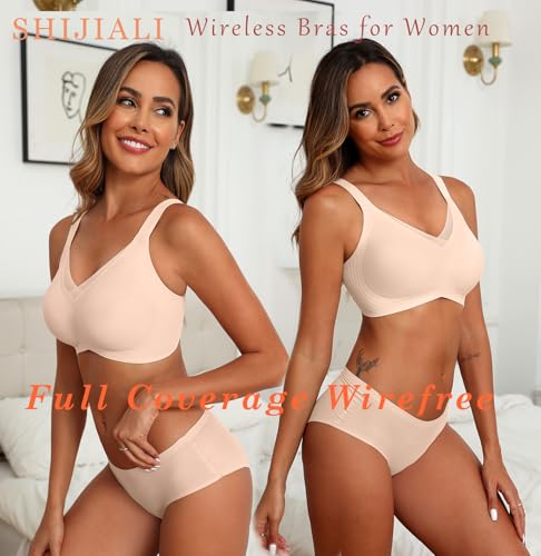 SHIJIALI Jelly Bras Wireless Push Up Invisible Under Tees - color: A01 Blush Beige, size: Medium