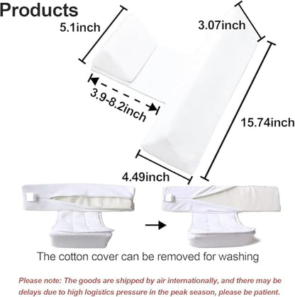 Baby Side Sleeper Wedge Removable Washable Breathable and Adjustable Pillow - color: White