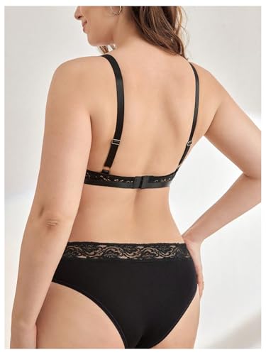 MakeMeChic Women's Nursing Bras for Breastfeeding Lace Maternity Lingerie - color: Black Lace, size: Medium