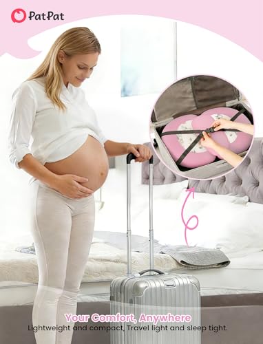 PATPAT Pregnancy Pillow, Cooling Maternity Pillow with Adjustable Wedge - color: Pink