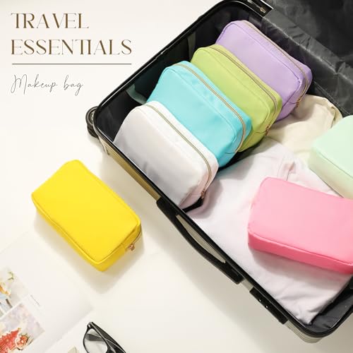 Sweetude 10 Pcs Nylon Makeup Bag Preppy Cosmetic Pouch,Macaron Color - color: macaron Color