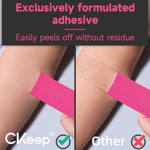 CKeep Kinesiology Tape, Uncut Premium Elastic Athletic Tape 2 Rolls, Pink - color: Pink, size: 2 Rolls