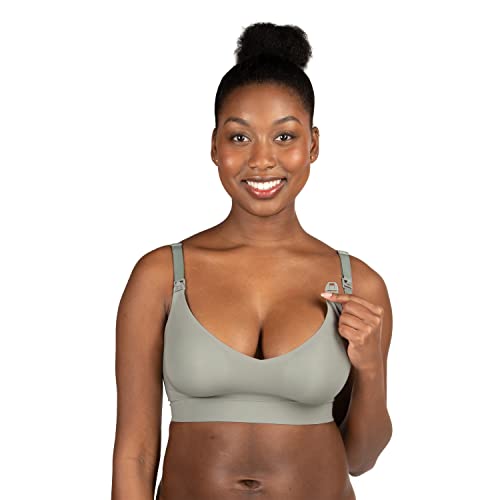 Bravado Designs Women's Enrich Seamless Nursing Bra Maternity Bra Wireless Clip Down for Breastfeeding S-XXL - color: Sage, size: Large